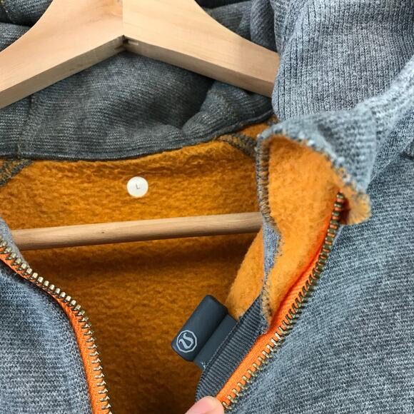 Lululemon Fleece Jacket Mens L Grey Hoodie Full zip - Picture 5 of 11